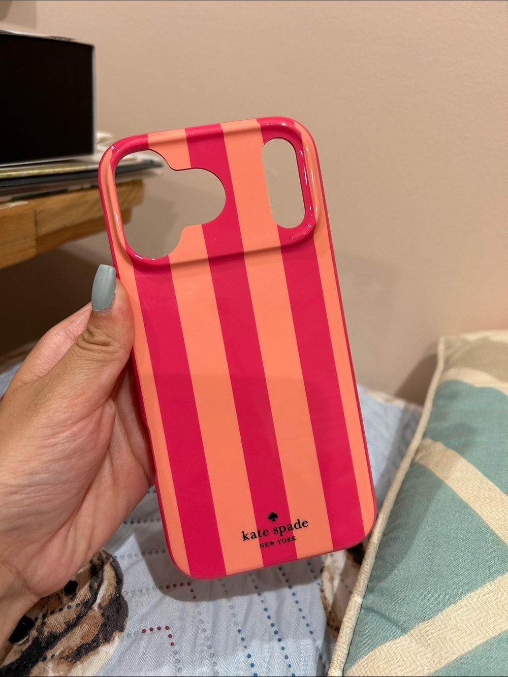 Kate Spade Pink & Coral Striped Phone Case